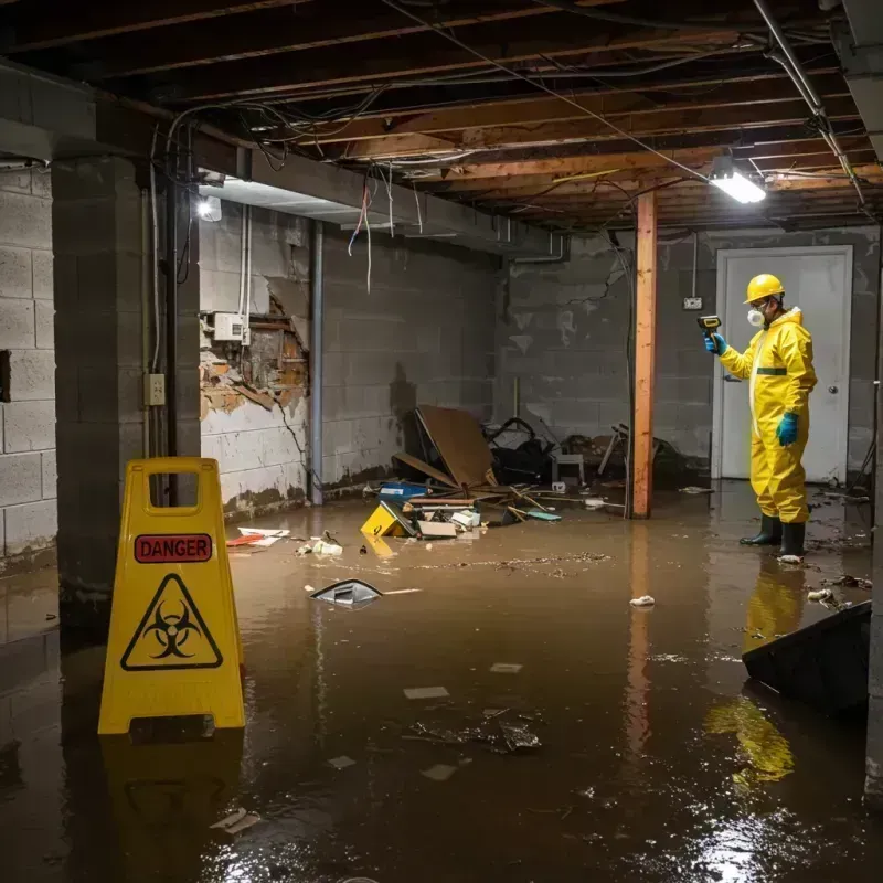 Flooded Basement Electrical Hazard in Northfield, KY Property